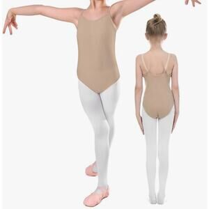 Girl Nude Leotard Seamless Undergarment with Transition Strap, Large